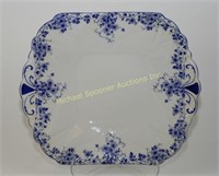 SHELLEY DAINTY BLUE HANDLED CAKE SERVING PLATE