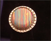 Sterling Silver & Multi Color Stone Ring ~Size 6.5