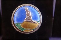 Artistic Lady Pondering Ring ~ Size 7.5