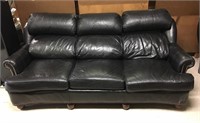 Leather Sofa with Nailhead Trim