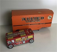 Vintage Metal Allied Van Lines Trailer