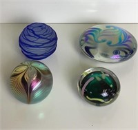 Selection of Signed Art Glass paperweights