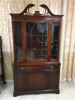 Duncan Phyfe Style Mahogany China Hutch