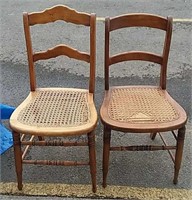 2 Rattan Seat Chairs