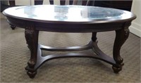 Beautiful Glass Top Oval Coffee Table