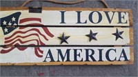 I Love America Wood Sign