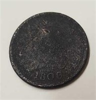 1809 U.S Half Cent Coin
