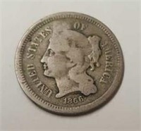 1866 U.S. 3-Cent Coin