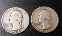 1934-P & 1934-D U.S. Quarters