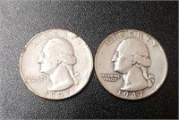 1947-S & 1947-P U.S. Quarters