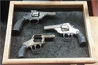 Shadow Box w/ 3 Old Guns. Decor only