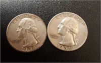 1956-P & 1956-D U.S. Quarters