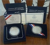 (2) Jamestown 400th Anniversary Silver Rounds