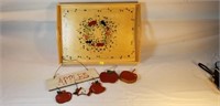 Wood Serving Tray & Apples Decor