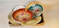 Flat of Vintage Hand Painted Bowls