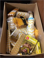 BOX OF YELLOW PARTYWARE