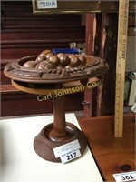 HAND CARVED WOODEN FRUIT STAND