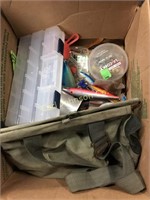 BOX OF FISHING TACKLE & LURES