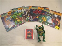 5 livres,figurine,carte Ninja Turtles