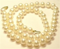 Collier Vraies Perles d’eau douce, attache Or 14k