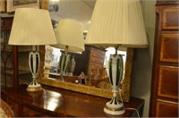 Pair of Bohemian cased glass table lamps