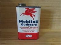 Mobiloil Outboard Motor Oil Can