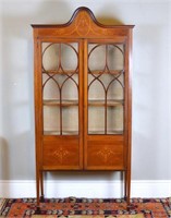 Edwardian mahogany inlaid curio cabinet