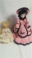 2 Female Crocheted Dolls
