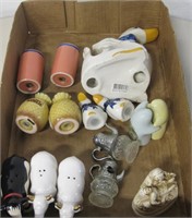 Box of Various VNTG Salt & Pepper Shaker Figurines