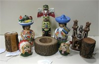 NA Styled Wood Ceramic & Wax Figurines / Shakers