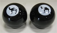 2 VNTG RJRTC Camel Black Orb Ceramic Ashtrays