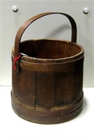 Vintage Wood Sugar Bucket w/o Lid - 12"H
