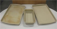 3 Pampered Chef Family Heritage Stoneware Pans