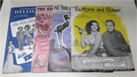 4 Various Vintage Western Broadway Music Books
