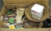 Box of Various Vintage Home Decorative Table Items