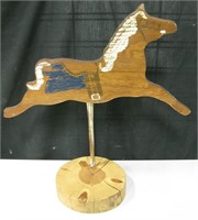 VNTG Wood Carved Horse Figure Sculpture