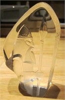 5" Mats Jonasson Swedish Viking Glass Paperweight