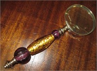 9" Murano Style Hand Blown Glass Magnifying Glass