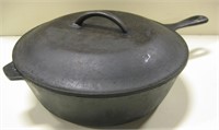 Vintage Cast Iron Pot w/ Lid & Handle 10.25"D