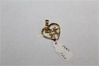 HEART WITH FLOWERS PENDANT - 14KT