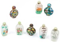 Lot of 8 Vintage Asian Style Snuff Bottles