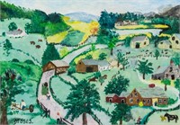 GRANDMA MOSES American 1860-1961 Tempera on Paper