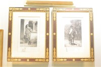 Two framed French engravings