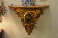 Antique gilt carved wood wall bracket