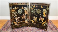 Pair of Chinese black lacquer cabinets