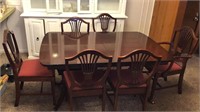 Mahogany dining table with 6 chairs-1 captain