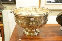 Two decorative silverplate punch bowls