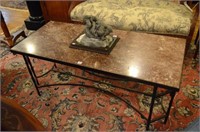 Marble top and cast iron coffee table