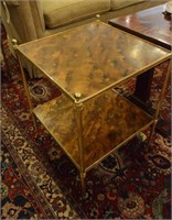 Three brass side tables