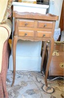 French three drawer side table